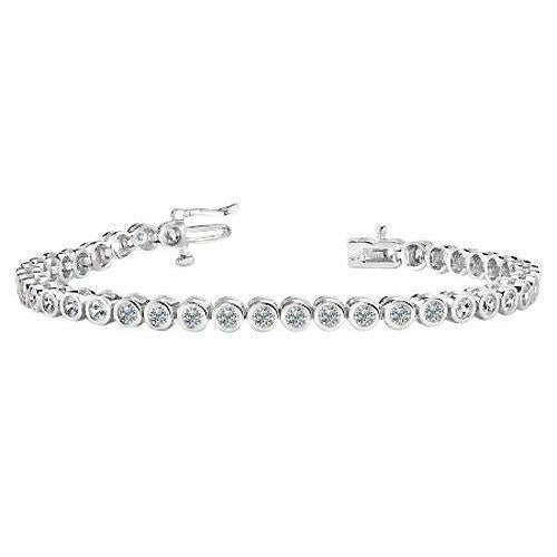Round Brilliant Cut Genuine Diamond Ladies Tennis Bracelet 4.80 Carat WG 14K