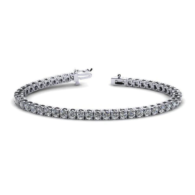 Round Brilliant Cut Natural Diamond Tennis Bracelet 7.50 Carat White Gold 14K