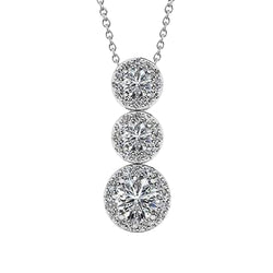 Round Brilliant Cut Natural Diamonds 6 Ct Pendant Necklace