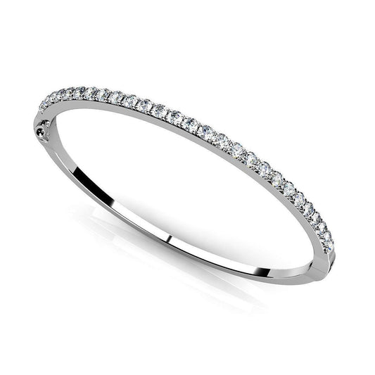 Round Brilliant Cut Real Diamond Bangle 4.30 Carats Gold Jewelry - Bangle-harrychadent.ca