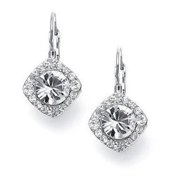 Round Brilliant Cut Real Diamond Dangle Earrings 3 Carat White Gold 14K
