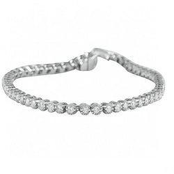 Round Brilliant Cut Real Diamond Tennis Bracelet Beautiful 5 Ct WG 14K