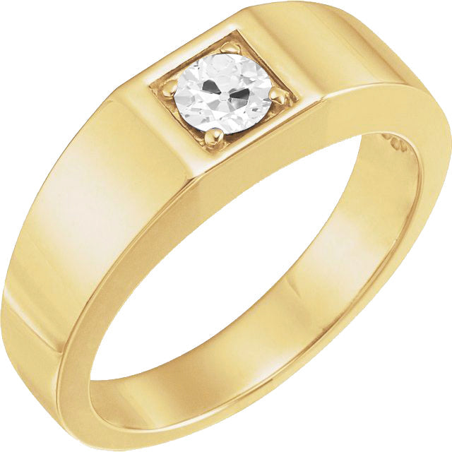 1.50 Carat Round Brilliant Mined Natural Real Diamond ( Not Lab Grown ) Old Cut Engagement Ring