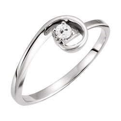 Single Stone Ring 14K White Gold – Fine Diamond Old Mine Cut 1 ct