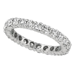 Round Brilliant Genuine Diamond Eternity Band 2.20 Carat White Gold 14K