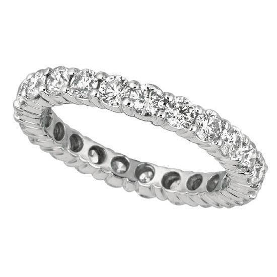 Round Brilliant Genuine Diamond Eternity Band 2.20 Carat White Gold 14K