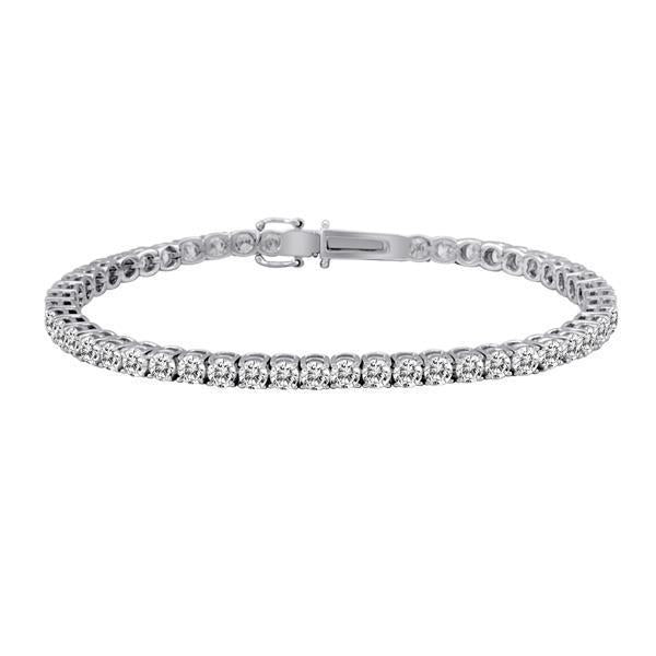 Round Brilliant Genuine Diamond Tennis Bracelet 5 Carats 14K White Gold