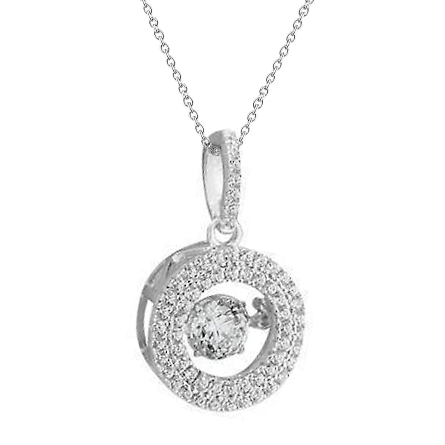 Round Brilliant Shape 1.35 Ct Real Diamonds Necklace Pendant White Gold 14K
