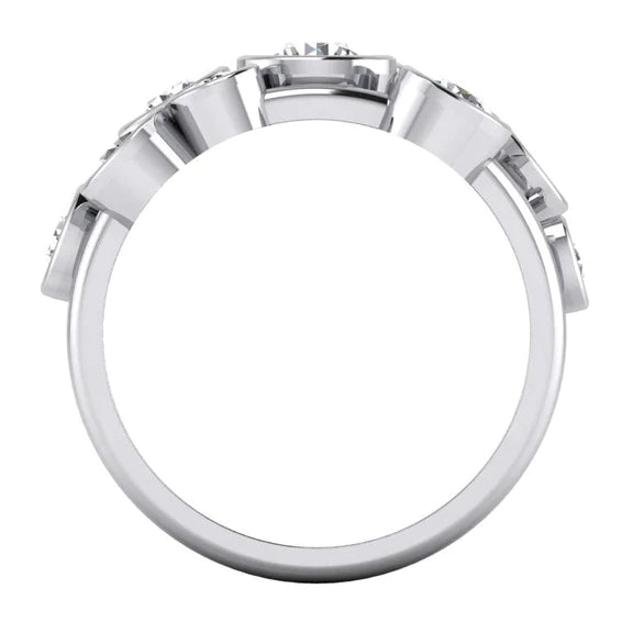 Round Bubble Real Diamond Ring 2.10 Carats 6mm Wide Bezel Set