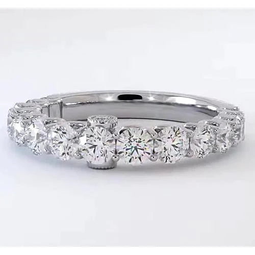 Round Comfort Fit Graduated Real Diamond Band 1.75 Carats