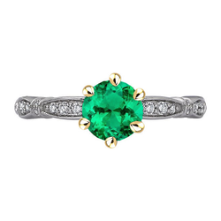 Refined GIA Certified Colombian Emerald Precious Stone Ring