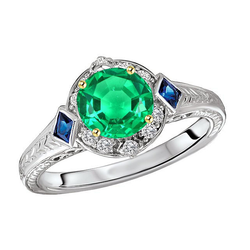Dazzling Fine Emerald Gemstone Ring 2.50 ct – 14K Two Tone Gold