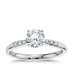 Round Cut 1.15 Ct Natural Earth Mined Diamond Engagement Ring Jewelry White Gold 14K