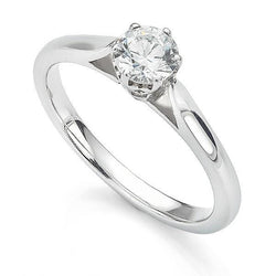 Round Cut 1.25 Ct Natural Earth Mined Diamond Solitaire Ring White Gold 14K