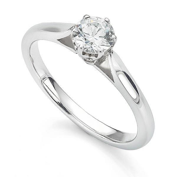 Round Cut 1.25 Ct Natural Diamond Solitaire Ring White Gold 14K