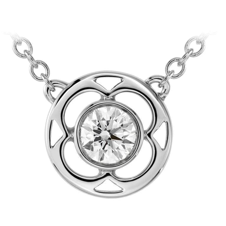 Round Cut 1.50 Ct. Solitaire Real Diamond Pendant Necklace White Gold 14K