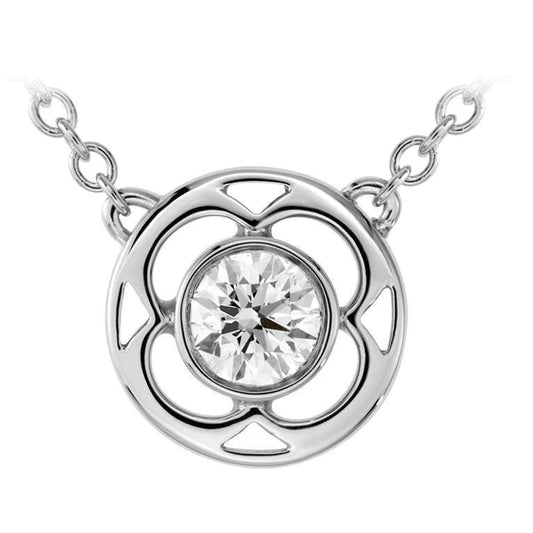 Round Cut 1.50 Ct. Solitaire Real Diamond Pendant Necklace White Gold 14K