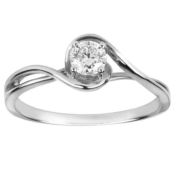 Round Cut 1.50 Ct Real Diamond Twisted Shank Solitaire Ring White Gold - Solitaire Ring-harrychadent.ca