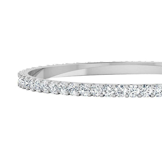 Round Cut 10 Carats Real Diamonds Lady Tennis Bangle White Gold 14K New