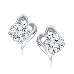 Round Cut 1 Carat Solitaire Real Diamond Stud Earring