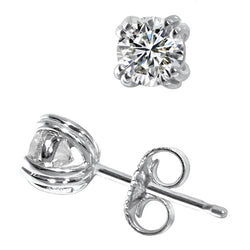 Round Cut 2.30 Carats Real Natural Earth Mined Diamonds Studs Earrings 14K White Gold New