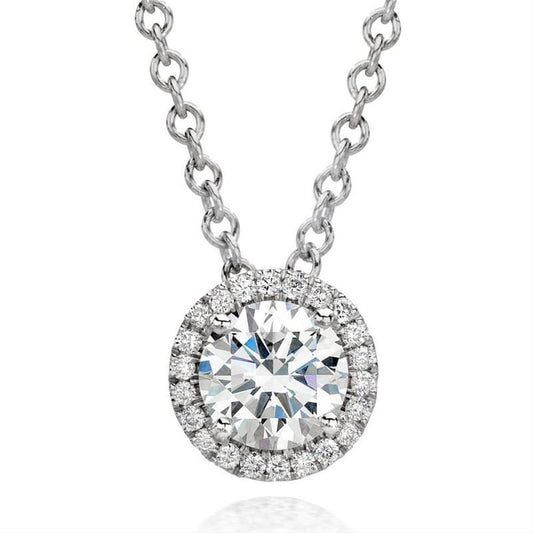 Round Cut 2.75 Ct. Genuine Diamonds Pendant Necklace With Chain White 14K