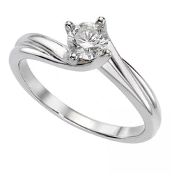 Round Cut 2 Carats Natural Diamond Engagement Solitaire Ring White Gold 14K