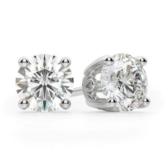 Round Cut 3.50 Ct Natural Diamonds Studs Earrings White Gold 14K