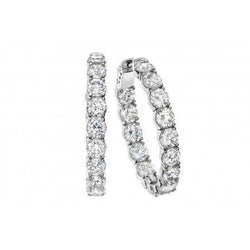 Round Cut 3.90 Carats Sparkling Real Diamonds Women Hoop Earrings Gold 14K