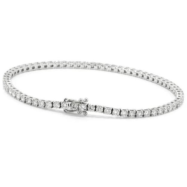 Round Cut 5.40 Ct Natural Diamond Women Tennis Bracelet White Gold