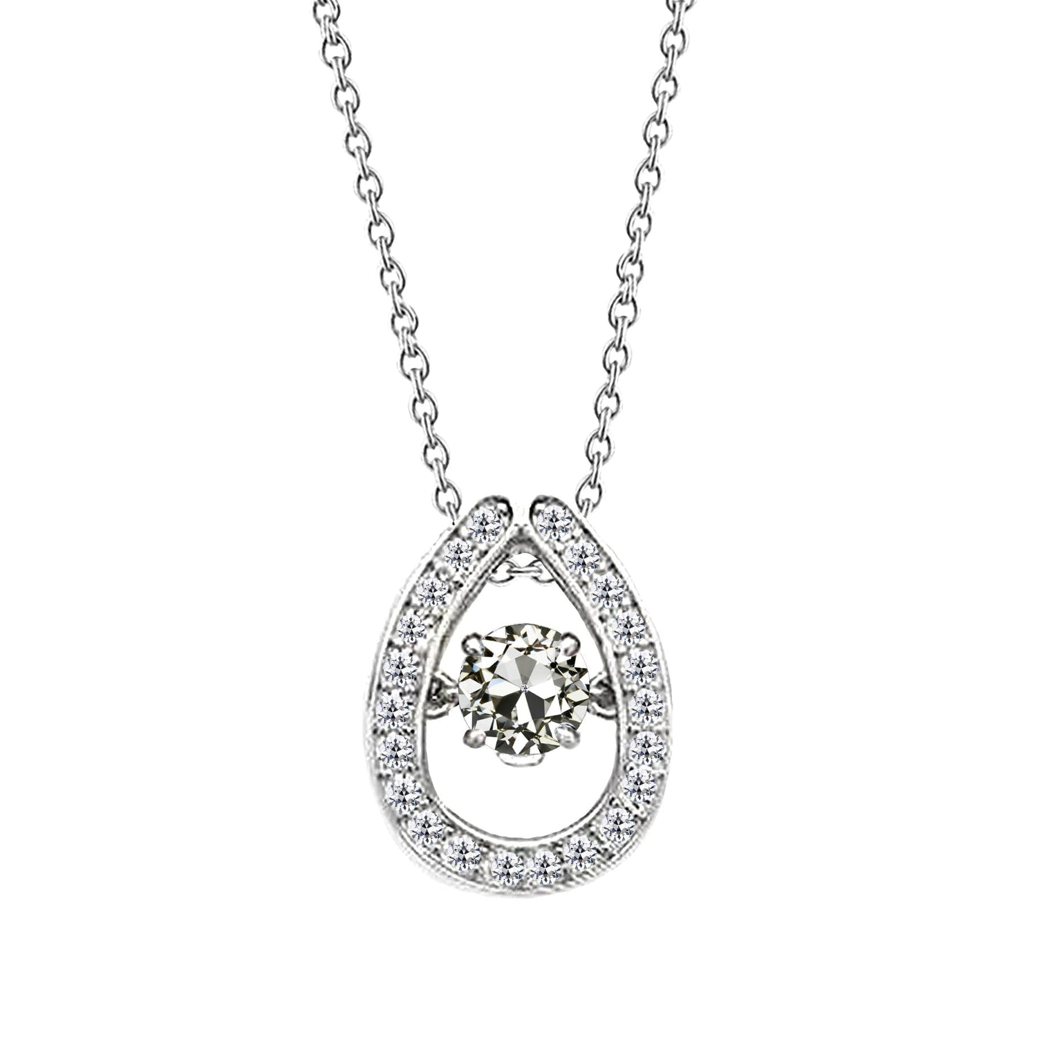 Drop Pendant 14K White Gold with Diamond – main view