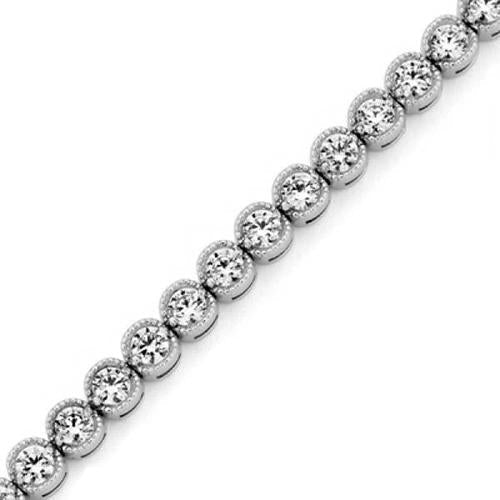 Round Cut Fine Real Diamond Tennis Bracelet White Gold Fine Jewelry 6 Ct - Tennis Bracelet-harrychadent.ca