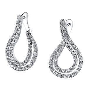 Round Cut Genuine Diamond Hoop Earrings White Gold 14K 4.5 Carats