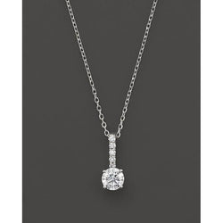 Round Cut Genuine Diamond Ladies Pendant 5.50 Carats White Gold Jewelry
