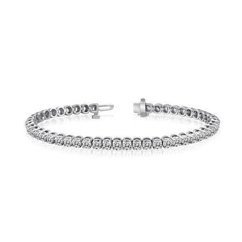 Round Cut Natural Diamond Bracelet White Gold 14K 6.75 Carats Jewelry