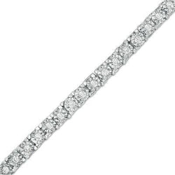 Round Cut Natural Diamond Tennis Bracelet 2.70 Carat Prong Set White Gold 14K