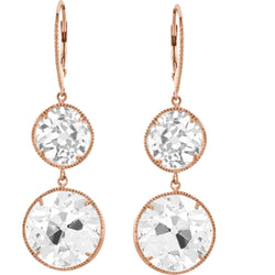 Fine Diamond Drop Earrings 7 ct G/VS1 – 14K Rose Gold