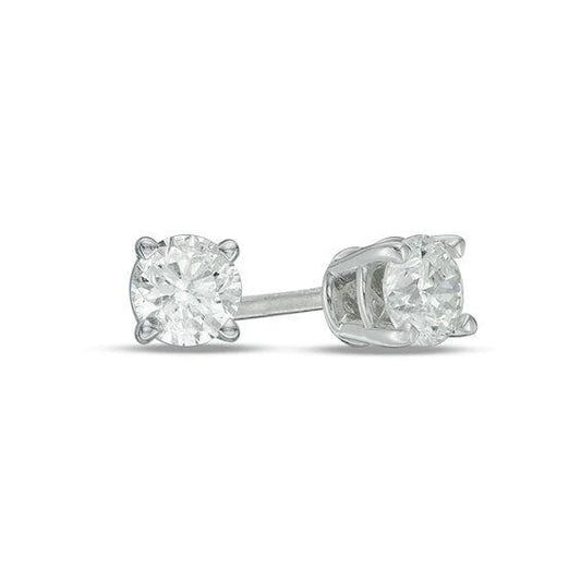 Round Cut Sparkling 2.00 Carats Real Diamonds Studs Earrings Wg 14K