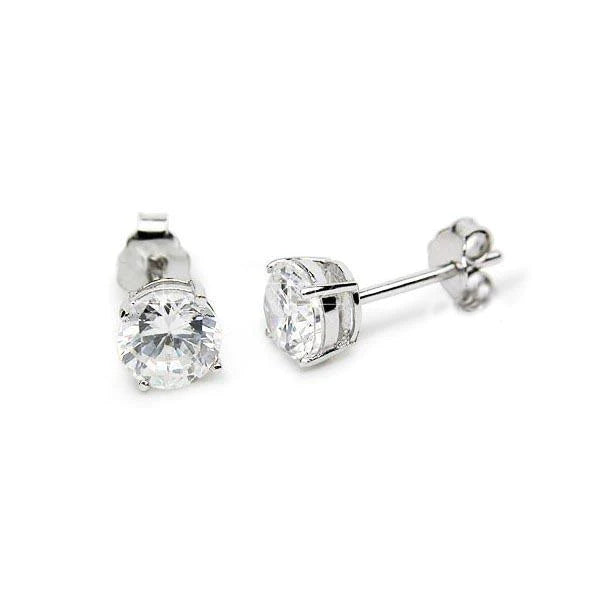Round Cut Sparkling 3.50 Carats Real Diamonds Studs Earrings White Gold