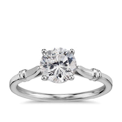 Round Cut Sparkling 3 Ct Real Diamond Engagement Solitaire Ring White Gold