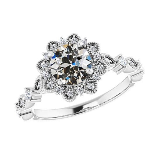Luxurious Solitaire Ring with Accents 1 ct – main view
