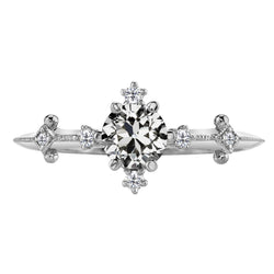14K White Gold Anniversary Band Brilliant Diamond Proposal Ring