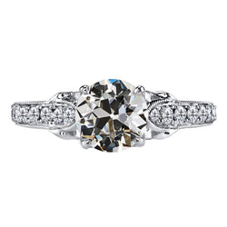 Brilliant Antique Cushion Brilliant Diamond Solitaire with Side