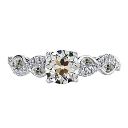 Earth-Mined Antique Cushion Diamond Solitaire with Side Stones