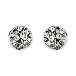 Fine Diamond Stud Earrings – Antique Cushion 2 ct 14 Karat White