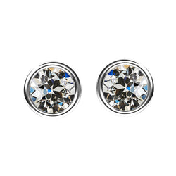 Refined Old Mine Cut Brilliant Diamond Stud Earrings – 2 ct 14K