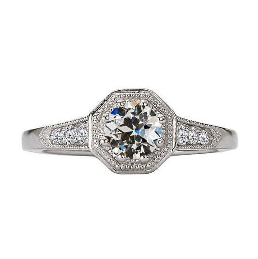 Real Brilliant Diamond Proposal Ring 2 ct 14K White Gold – main view