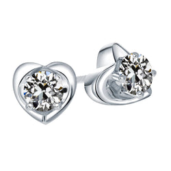 Earrings 14K White Gold – Fine Diamond Old Mine Cut 2 ct