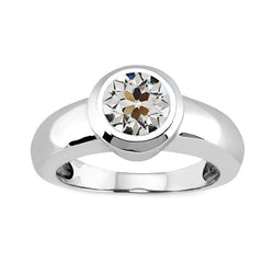 Old Mine Cut Solitaire Ring – Fine Diamond 2 ct 14 Karat White