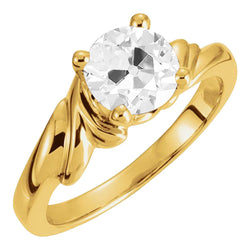 Round Earth Mined Natural Real Diamond ( Not Lab Grown ) Yellow Gold Solitaire Ring Prong Set 3.50 Carats